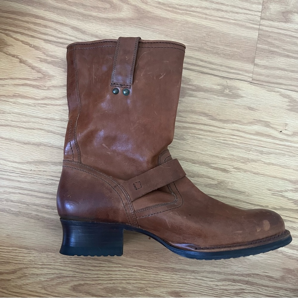 Frye Chestnut Leather Buckle Boots women’s size 9 - Picture 8 of 14